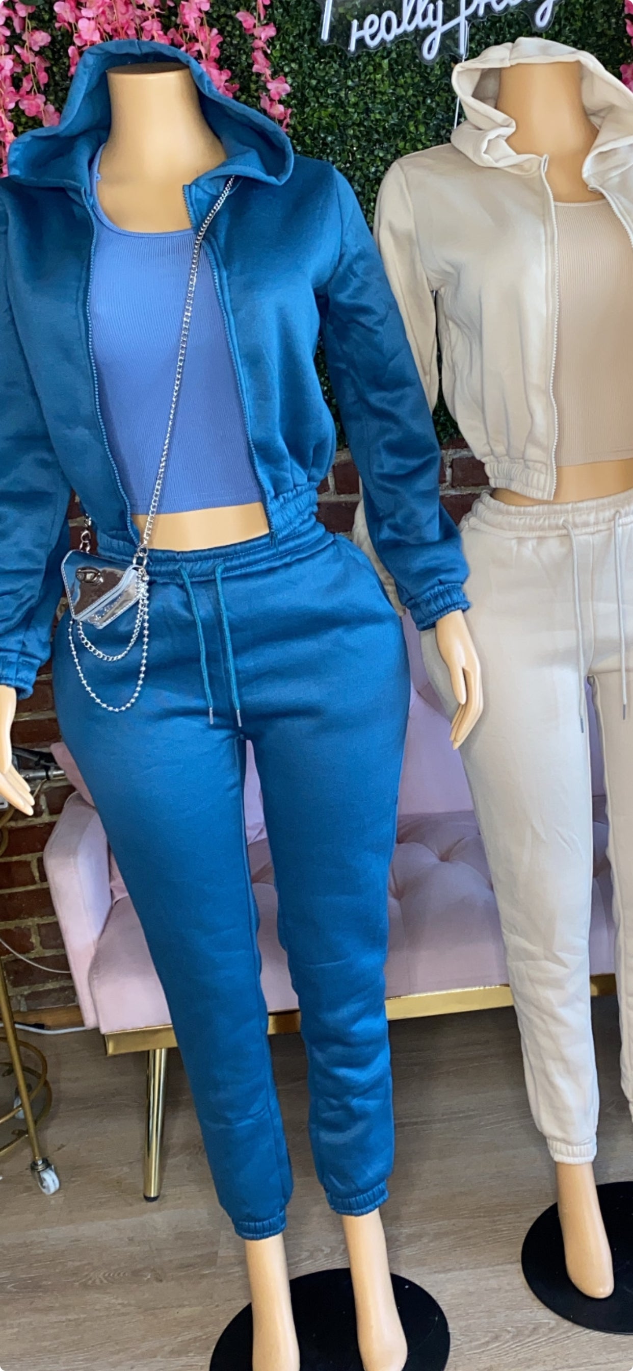 3PC Sweatsuit(Blue) - Rich Ragz Boutique