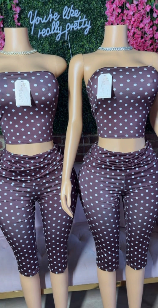 Brown Polka Set - Rich Ragz Boutique