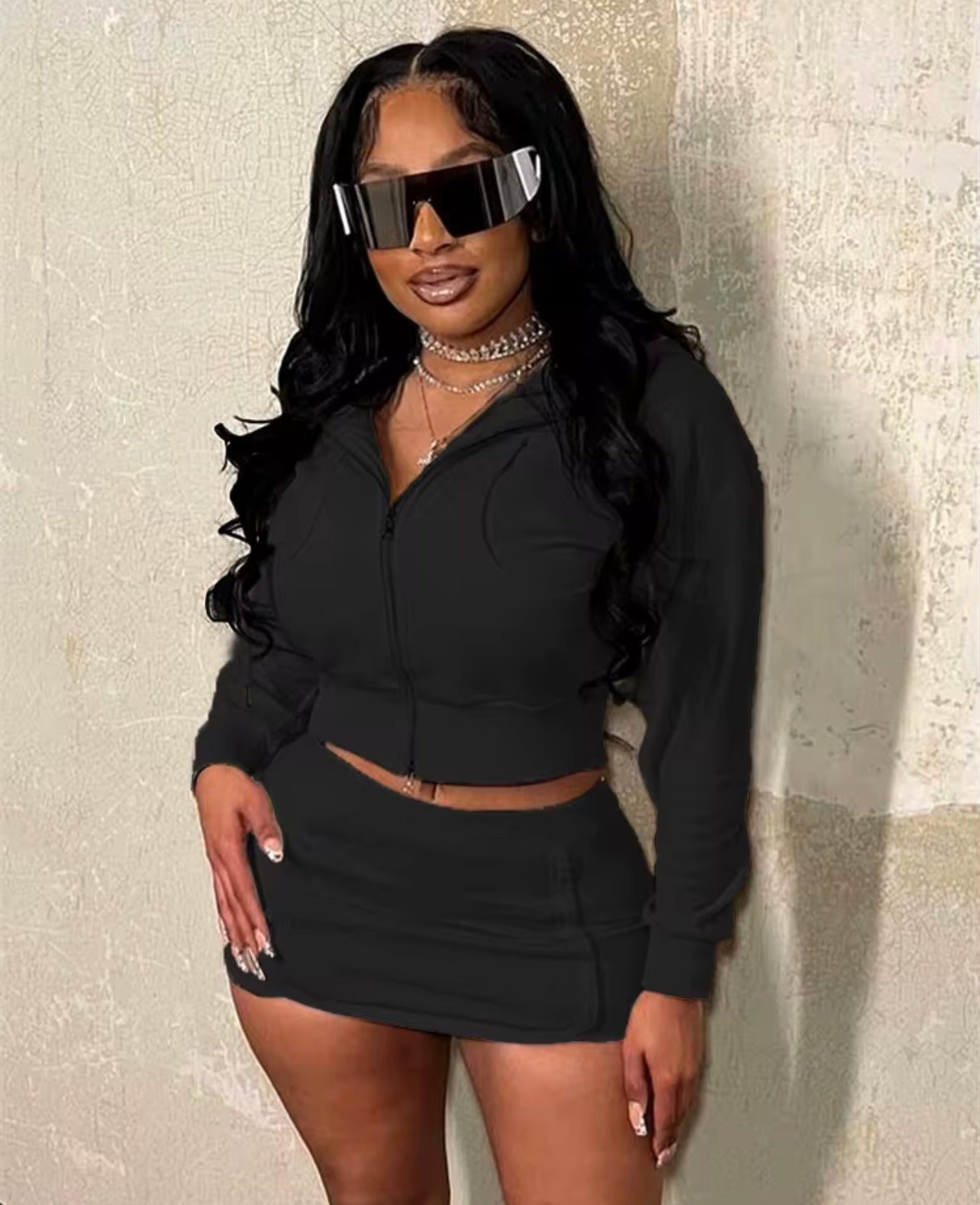 Whats The Plan Skirt Set(Black)