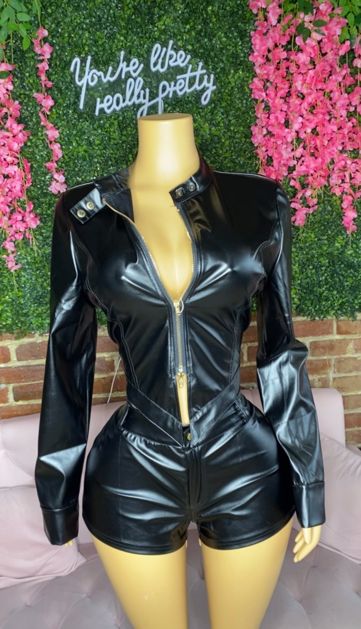 Vixen Leather Shorts Set