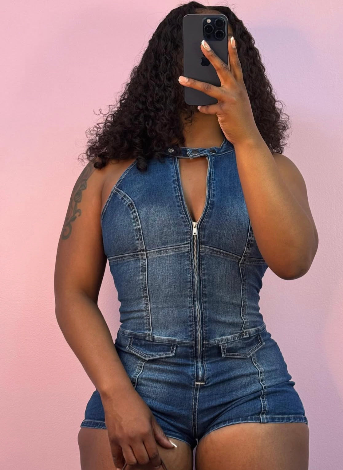 Daisy Denim Romper