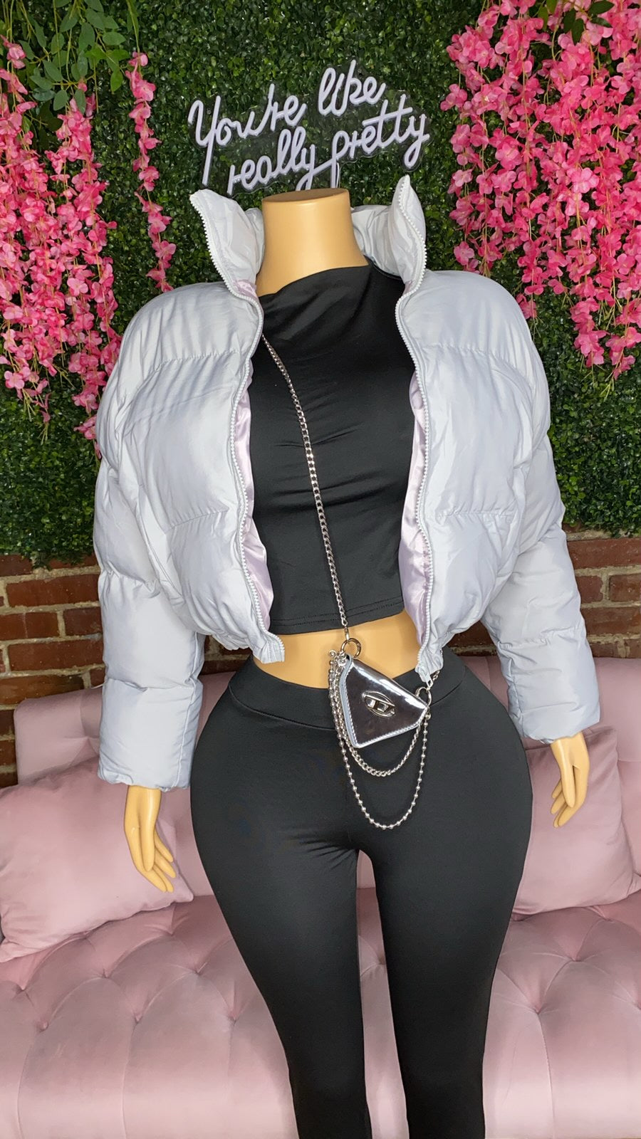Grey Puffer Jacket