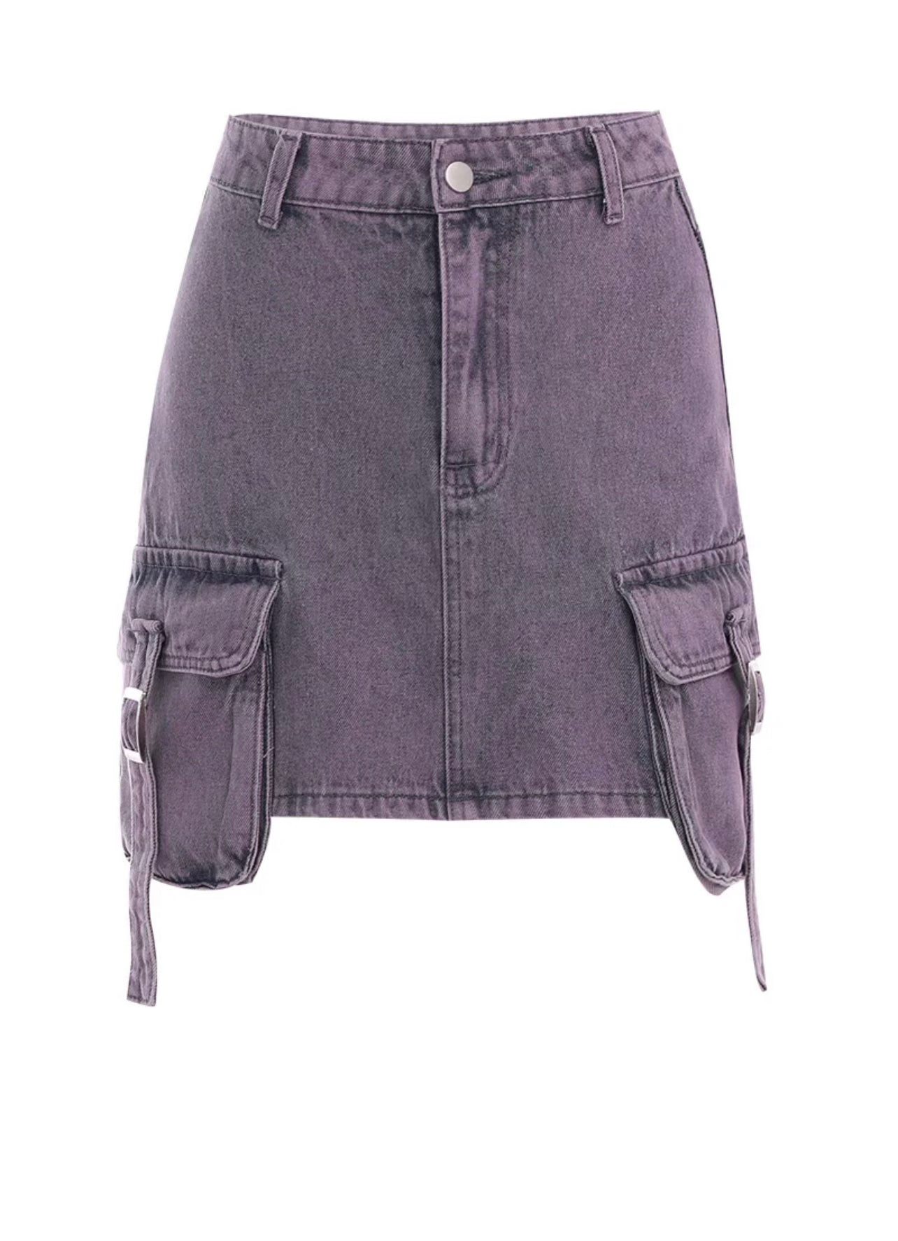 Purple Cargo Skirt - Rich Ragz Boutique
