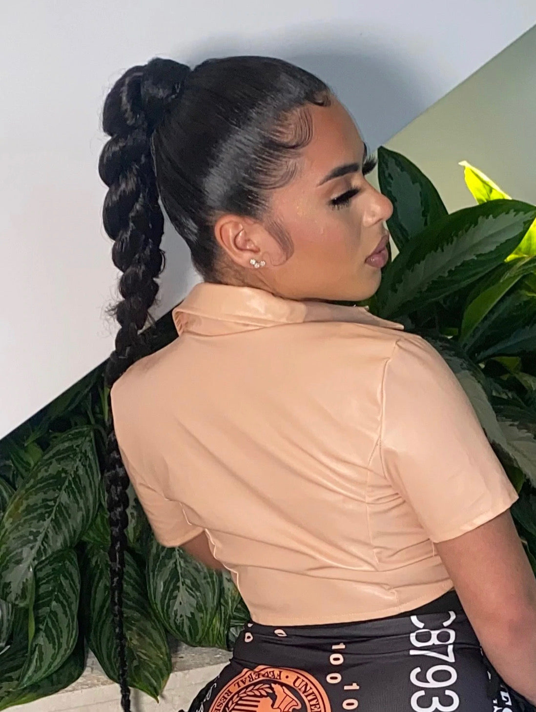 Ash Leather Crop (light peach) - Rich Ragz Boutique