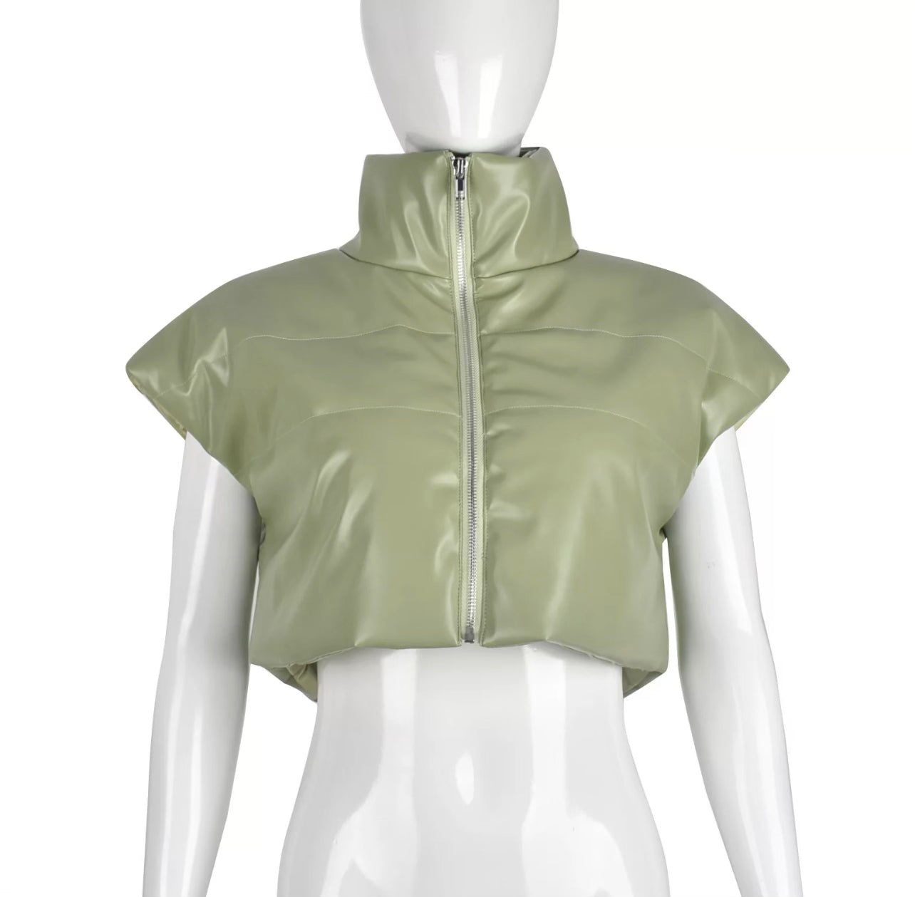 Olive Puffer Vest - Rich Ragz Boutique