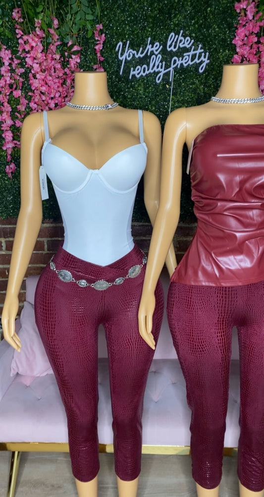 Croc Pants(Burgundy)