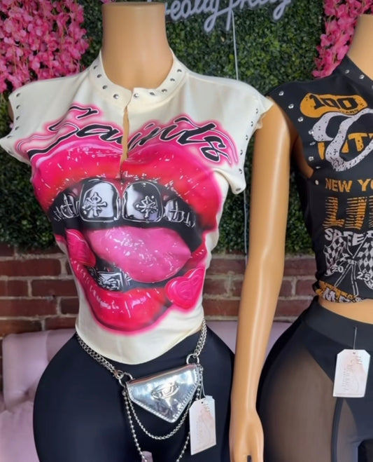 Graphic Top(Nude)