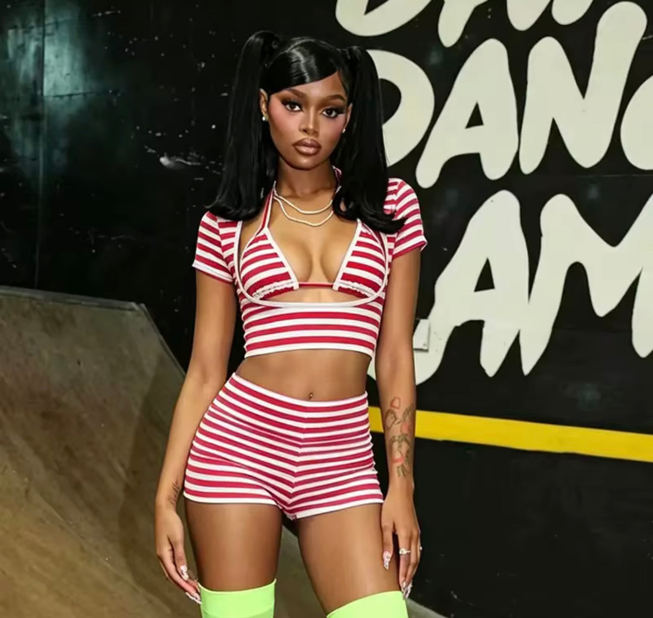 Third Stripe 3pc Set(Pink) - Rich Ragz Boutique