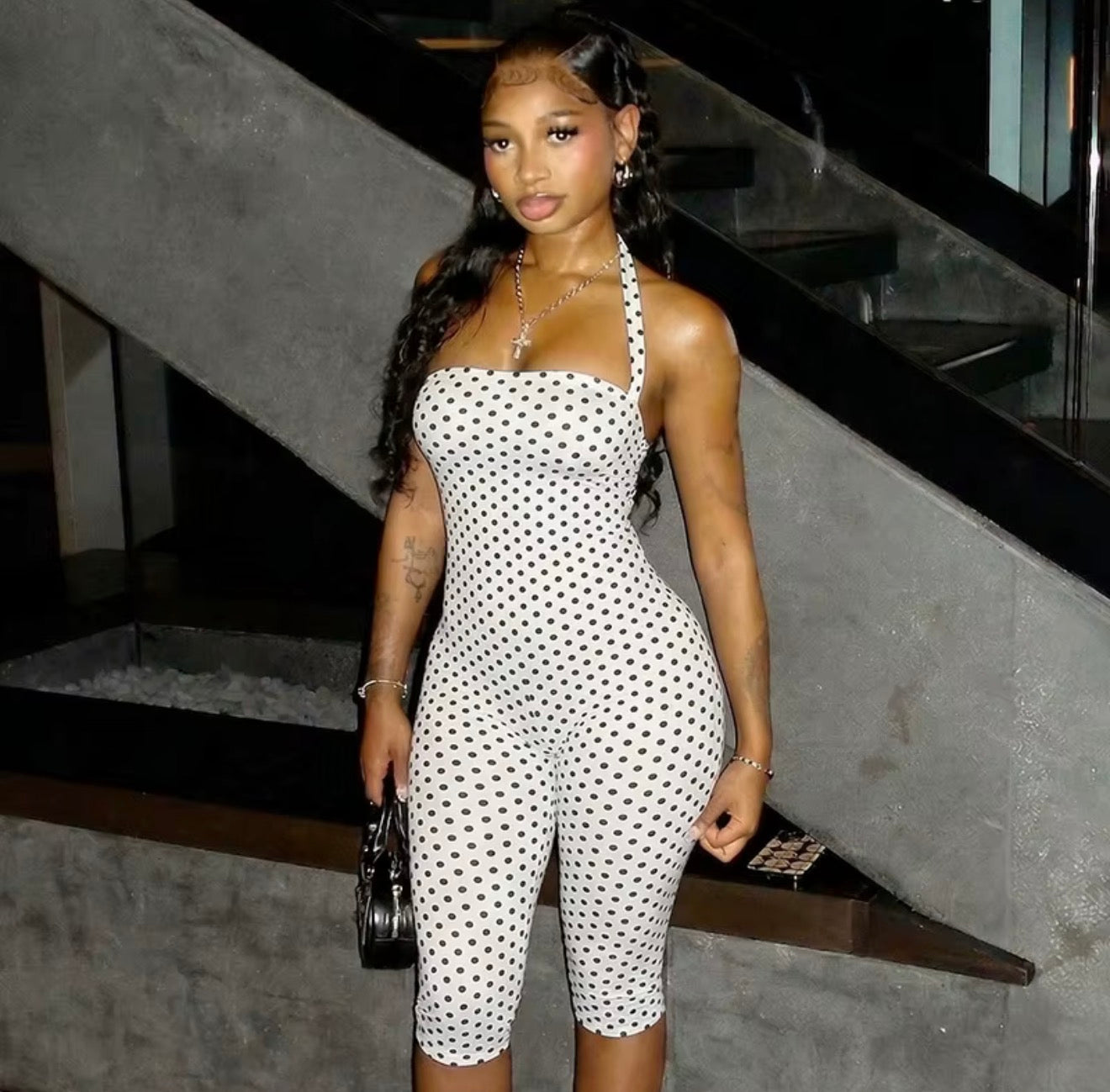 Polka Romper(White)