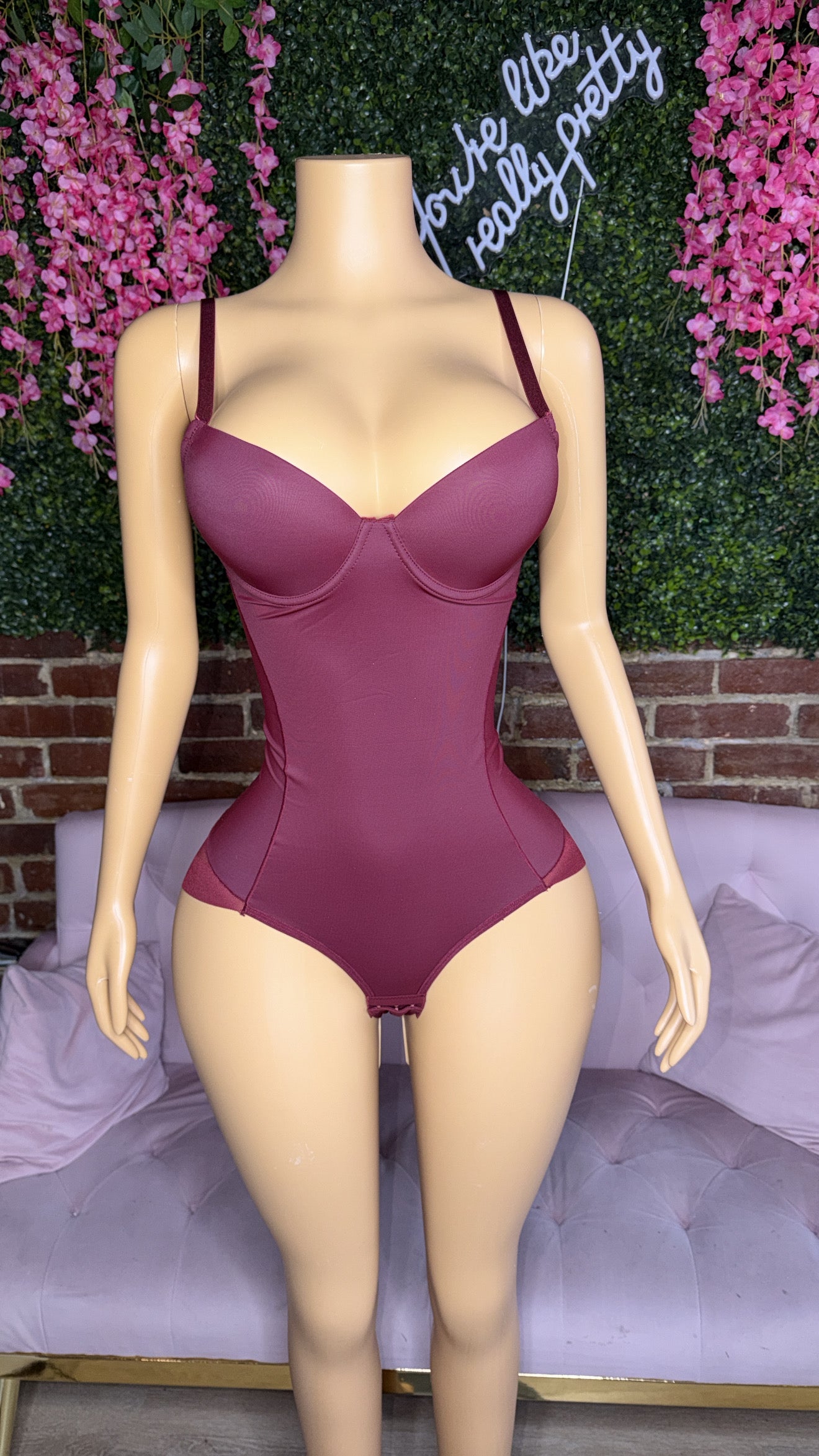 Burgundy Snatched Bodysuit - Rich Ragz Boutique