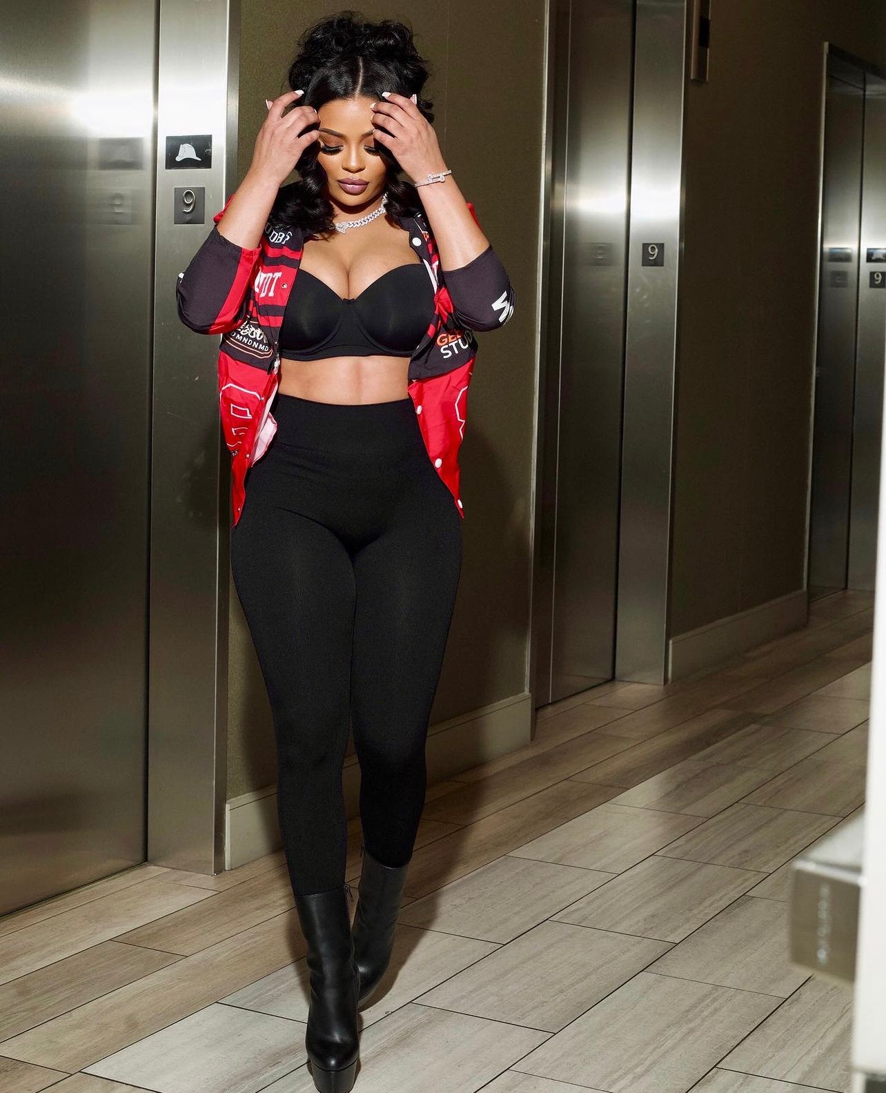 Red 3 Way Bomber Jacket