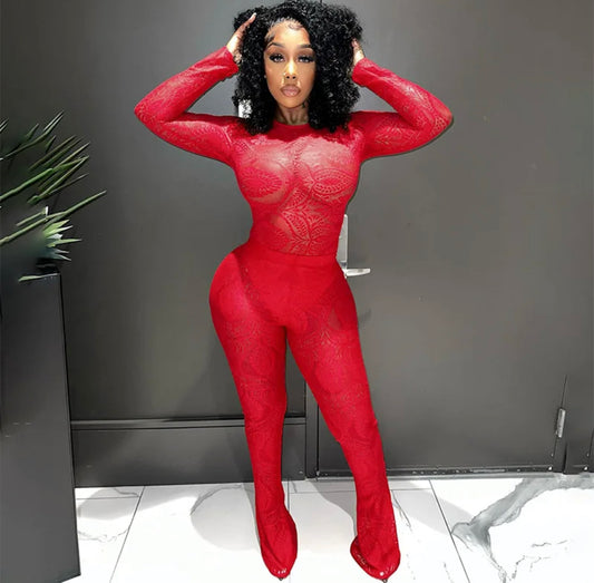 Stunna Lace Set(Red)