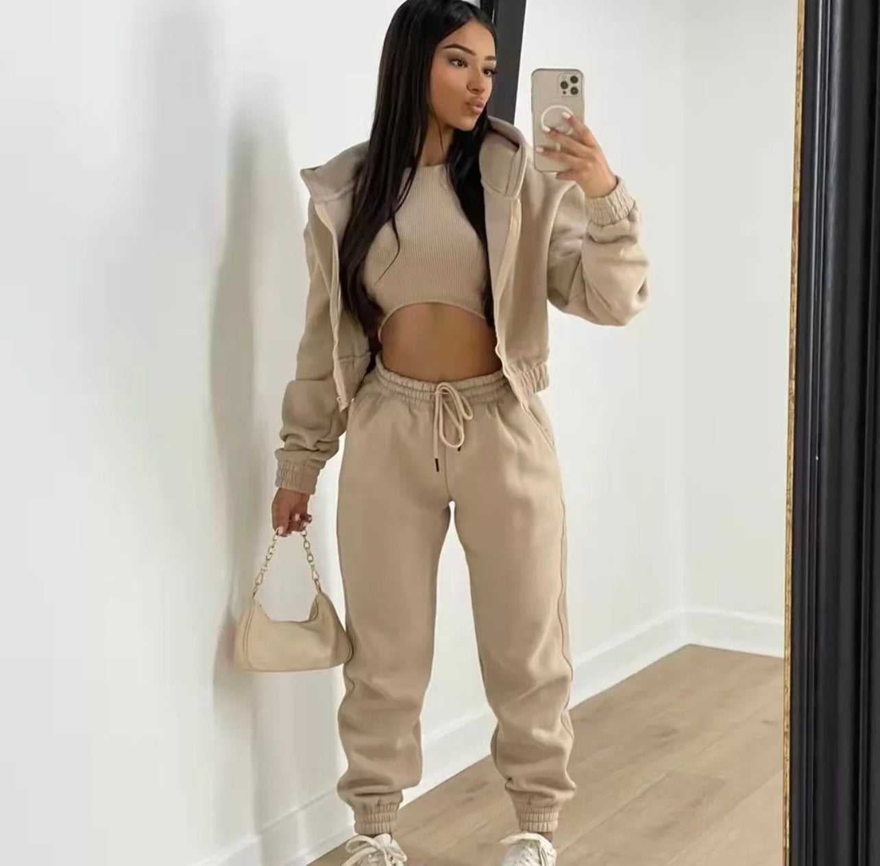 3pc Sweatsuit(Nude) - Rich Ragz Boutique