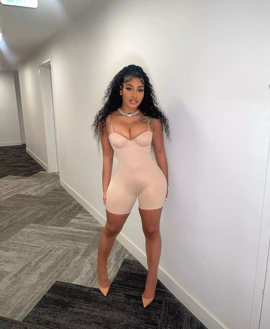 Bands Short Bodysuit(Nude) - Rich Ragz Boutique